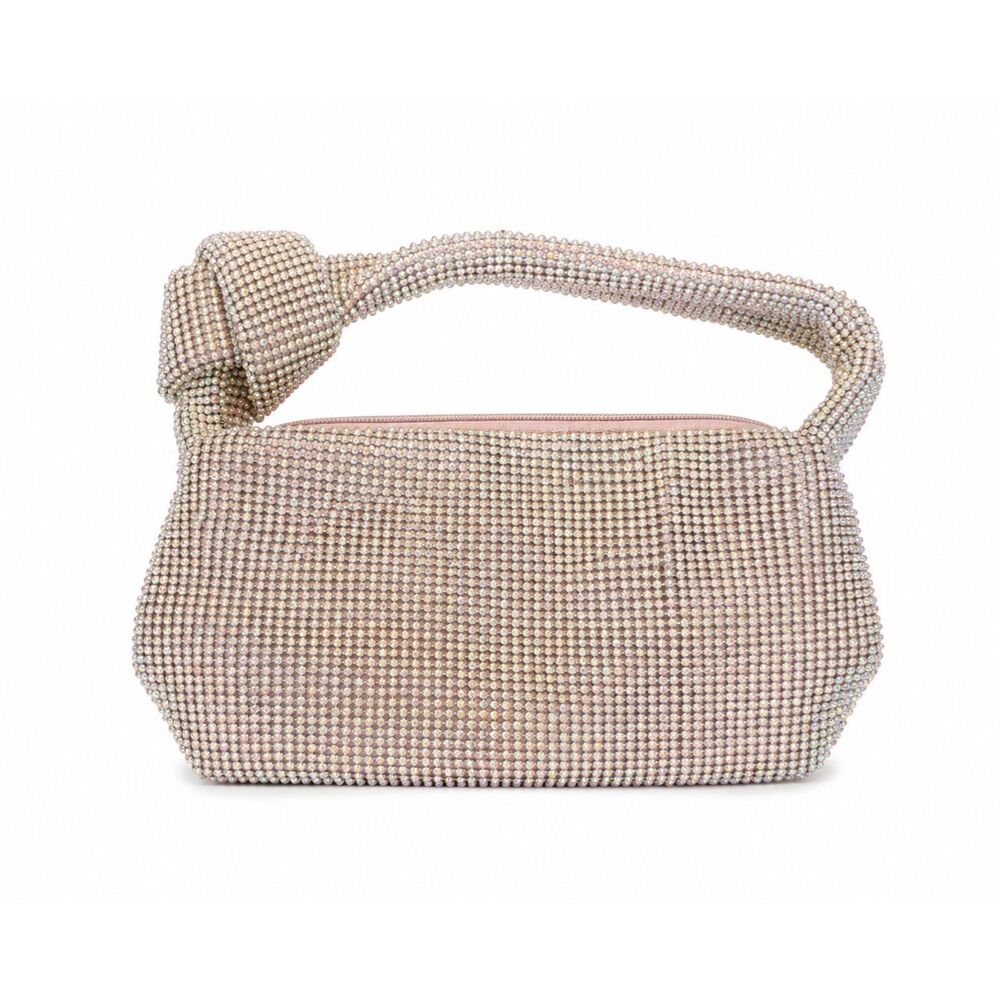 NWT Jessica McClintock Y2K Rhinestone Evening Bag | Crystal Knot Handle Shoulder